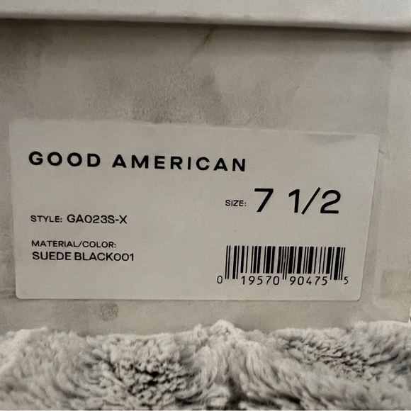 ✨GOOD AMERICAN✨ black suede slip on kitten heels SIZE 7.5 with original box - Picture 3 of 4